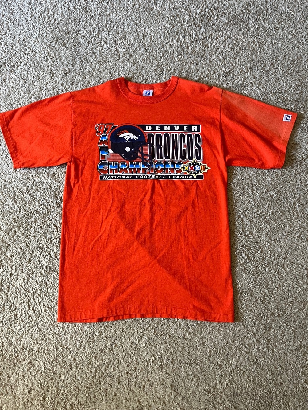 Logo 7 Vintage Denver Broncos 1997 AFC Champs Orange Tee